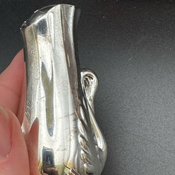 Davco Silver Plated Swan Salt & Pepper Shakers In Basket Vintage - Picture 11 of 13